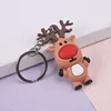 Porte-clés de dessin animé en PVC, bonhomme de neige, élan, cadeau de noël, pendentif