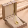 Pendanthalsband 2022 Cubic Zirconia Geometric Double Ring Halsband f￶r kvinnor Rostfritt st￥l Chokerkedja Vintage smycken