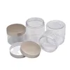 Clear PET Skincare Cream Empty Bottle Cosmetic Packaging Pot Plastic Gold Silver Rose Gold Screw Lid Dia.68mm Refillable Jar 50ml 80ml 100ml 120ml 150ml 200ml 250ml