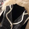 Gilets pour femmes printemps automne rétro petit parfum Plaid extérieur gilet femmes mode coréenne Tweed veste dames mince gilet Chaleco