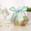 Hediye sargısı şeffaf elmas şekil şeker kutusu düğün partisi için yaratıcı plastik konteyner