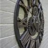 Väggklockor 34 cm Industrial Gear Design Clock Dekorativ hängande stil utan batteri