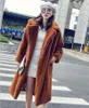 Damesbont 2022 Wintermode hoogwaardige faux mink jas vrouwen lange lagen vrouwelijk los dikke warme teddy jas kleding tops