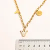 Women Necklaces Designers Popular Fashion Brand Pendant Necklaces Gold Plated Necklace Delicate Clip Chain Letter V Jewelry Pendant For Woman gif