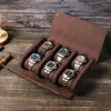 Watch Boxes Classic Travel Storage Leather Bag PU Case Prevents Scratching Oxidation Box 6 Slots Pouch