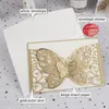 Gratulationskort 50st Butterfly Laser Cut Wedding Invitation Printing Business Personlig fest Gynnar dekoration 220930