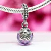 925 Sterling Silver Purple Morning Butterfly Dangle Charm Bead Fits European Pandora Style Jewel Charm Armband