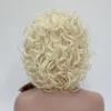 Modische 40 cm lange, blonde, lockige Kunsthaar-Perücke für Damen