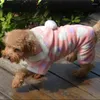 Vestido de cachorro macacão macho suave outono de inverno pijamas para animais de estimação para pequenos gatos de flanela chihuahua pug roupas de 4 pernas roupas