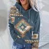 Hoodies voor dames sweatshirts vrouwen lange mouw etnische bedrukte capuchon casual sweatshirt hoodies tops T220929