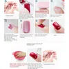 False Nails 24pcs 누드 그라디언트 네일 패치 모조 다이아몬드 상감 제거 가능한 긴 단락 패션 매니큐어 팁