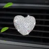 Decorações de interiores Bling Crystal Diamond Heart Car Clip Rhinestone Love Air Ventra Fragrance Glamp Auto Decoração Perfume