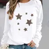 Bluzy bluzy bluzy damskie Leopard Star Trend Śliczna kobieta Pullovers Odzież Odziera Panie Zima jesienna zima kobiet Kobieta O-Neck Casual 220930