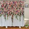 Douchegordijnen 3D printen bloemengordijn Waterdicht polyester voor thuiswanddecoratie badkamer accessoires kunst esthetiek