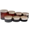 PET Cream Refillable Empty Bottle Glossy Black Hair Wax Pots Rose Gold Lid Dia.68mm Cosmetic Packaging Brown Jars 30ml 50ml 80ml 100ml 120ml 150ml 200ml 250ml