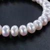Colliers de perles Dainashi 925 STERLING Silver AAAA 89 mm Perles de pain blanc