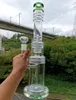 Large 18 inch Green Glass Water Bong Hookahs with Tire Perc Female 18mm Smoking Pipes