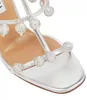 Brands de luxo Sapatos de vestido mulheres sand￡lias elevadas sand￡lias chas chas de 105 mm de camur￧a embelezada de pompomo saltos altos com caixa