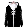 هوديز الرجال Ghostemane 3D Mercury Retrograde Image Printed Zipper Hoodie Sweatshirt Black Long Sleeve Jacket Coat Coat Grand