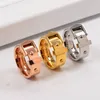 Luxury Fashion Luxury designer Jewelry Punk Stainless Steel Rivet Ring Pyramid Rose Gold lovers rings for Women