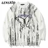 Pulls pour hommes Offre spéciale Hommes Hip Hop Tricoté Jumper Papillon Graffiti Streetwear Harajuku Automne Oversize Hipster Casual Pull 220930