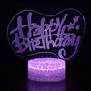 3D Illusion Lamp Night Light I Love You Birthday Design 16 Färger Byt LED -lampor för barngåva