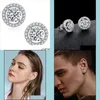 Stud Stud Kolmnurk Orecchini in vera moissanite per ragazzi ragazze Placcatura in platino da 1 ct Sterling Sier Diamanti rotondi Orecchini a bottone Earri Bdesybag Dhcms