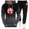 Men's Tracksuits Hapoel Beer Sheva 2022 Men's Print Long Sleeves Gradient Color Hoodies Tops Sweatpant Two Pieces Suits Casual