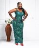 2022 Arabic Aso Ebi Hunter Green Prom Dresses Lace Beaded Sheath vening Formal Party Second Reception Birthday Engagement Gowns Dress ZJ78E