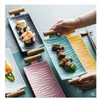 Assiettes Bone China Nordic Plate Rectangular Strip Ceramic Dim Sum Western Japanese Sushi