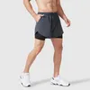 Running Shorts Men Run Patchwork Training Zipper Pockets Gym Sports Quick Dry Short Casual 2022 Summer Fitness