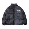 Homens para baixo parkas homens hip hop oversize acolchoado bombardeiro casaco streetwear graffiti parka algodão harajuku inverno outwear 220930