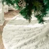 Decorações de Natal 78 cm Saia de árvore de árvore falsa de peles de pele bordado prata floco de neve de natal de tapete de tapete de tapete de presente decoração de ano de presente
