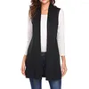 Trench da donna Cappotto senza maniche casual da donna Cappotto con scialle a mantella Tasca drappeggiata con apertura frontale Cardigan Gilet Top da donna Capispalla caldo femminile