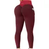 Pantalons de yoga pour femmes Leggings de sport Tenue de poche Sportswear Exercice Stretchy Fitness Gym Legging taille haute sans couture Push Up Pant VELAFEEL