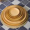 Plates Rubber Wood Pan Plate Fruit Dishes Saucer Tea Tray Dessert Dinner Bread Japanese Round