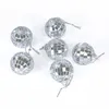 Decoração de festa 3/4/10cm Mini Christmas Mirror Ball Bolas de vidro laser Bolas de vidro de Natal pendurado ornamento de disco