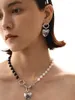 Łańcuchy Timeless cud Oszałamiający cyrkonia serce Naszyjnik Kobiety projektant biżuterii Goth Boho Kpop ins Fancy Party Set Emo Prezent 1611