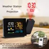 Table Clocks FanJu FJ3391 Weather Station Digital Clock Projector Temperature Time Projection Humidity Double Alarm Wireless Sensor