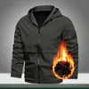 New Men Bomber Jacket Casual Hooded Pilot Pilot Jackets Winter Męski aksamitne płaszcz zewnętrzny w wiatraka