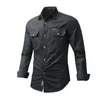 Herr t -skjortor 2022 Spring Workwear Shirt Men's Large Size Pure Cotton Long Sleeve Loose