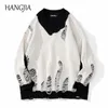 Men's Sweaters Black White Patchwork Pullovers Washed Destroyed Ripped Sweater Men Harajuku Hole Knit Jumpers for Women Oversized 220930