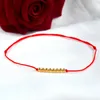 Anklets Nimph Real 18K Au750 Gold Ball Anklet Verstelbaar rood touw voor vrouwen Fijne sieraden Gift J570