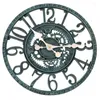 Horloges murales 1PC Vintage résine horloge décorative suspendue Art chambre décorations étanche silencieux Quartz décor à la maison