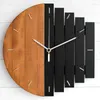 Horloges murales horloge en bois Design moderne vintage rustique shabby calme art watch home décoration wf1103