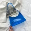 Borse da sera Borsa in gelatina in PVC trasparente semplice da donna Tinta unita Casual Zip Spalla Caramella estiva Ascellare