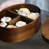Dinnerware Sets Retro Wooden Lunch Box Outdoor Portable Japanese-style Sushi Tableware Bento