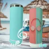 Stanleliness 20oz Sublimation Bluetooth Speaker Tumbler Blanks STRAIGHT Music Cup White Travel Mug Smart Portable Wireless Water Bottle with straw and lid VZHJ