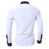 Camisas casuales para hombres de lujo de manga larga cuello vuelto camisa de lino suelta blusa tops diseño delgado negro blanco gris ropa 220930