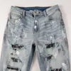 Denim Amirs Jeans Designer Pants Man Fall 6626 Splash Am Blue Diamond Fashion Mens slitna och smala stretchfötter 2pd1